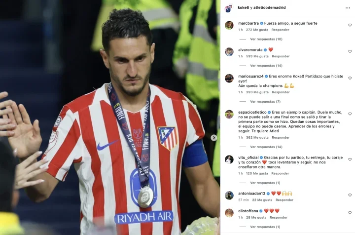 Koke en su Instagram
