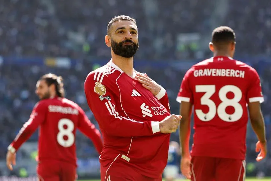 Salah, con la camiseta del Liverpool